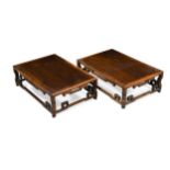 A pair of Chinese Hongmu Kang tables, late Qing Dynasty, 19th century,