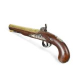 An early 19th century percussion cap pistol by J & G Gibbs, London,
