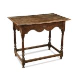 An oak side table, early 18th century,