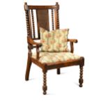 A provincial yew wood armchair, 19th century,