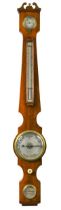 Norton of Stamford, a small size 19th century mahogany banjo barometer,