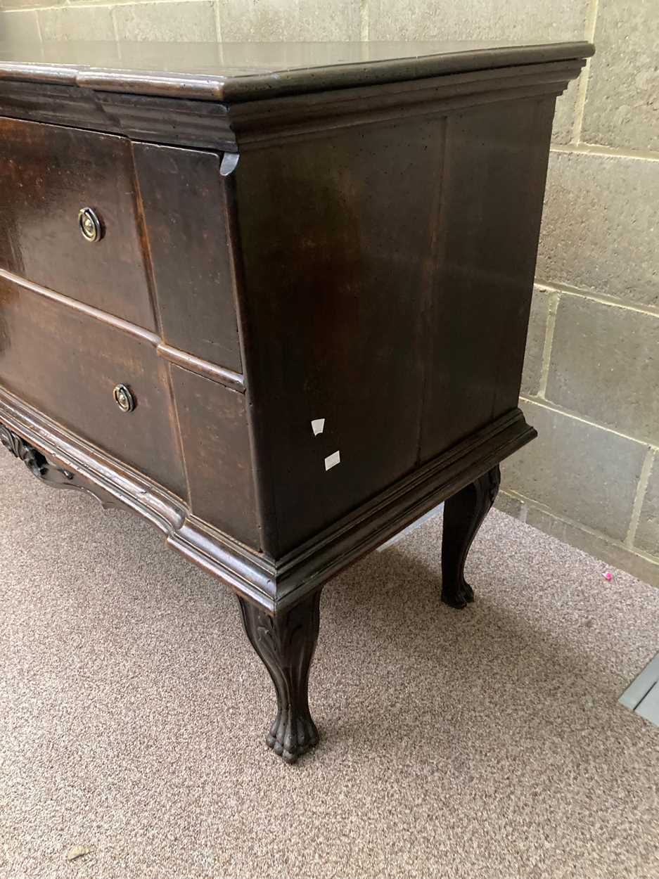 An Italian walnut inverted breakfront commode, 18th century, - Image 10 of 11