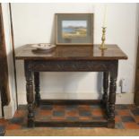 An oak side table, 17th century,