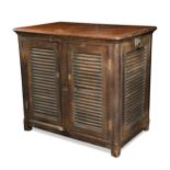 A teak ship's cabinet, 19th century,