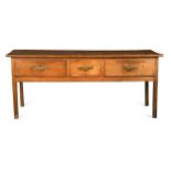 An oak dresser base, 19th century,