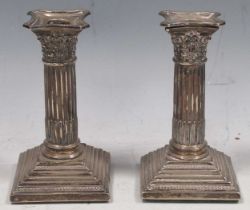 Pair of small silver candlesticks