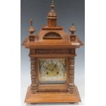 A Late 19th Century German Walnut Mantle Clock