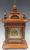 A Late 19th Century German Walnut Mantle Clock