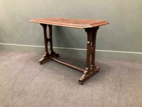 A Victorian Gothic revival yewwood centre table 73 x 108 x 58cm
