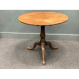 A George III and later mahogany tripod table 71 x 81cm