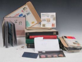 Postage Stamps. Mixed lot, including India, GB, modern UK presentation packs, in stock books, albums