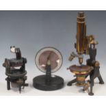 An Ediswan high-frequency electro set, a compass, microscopic slides etc