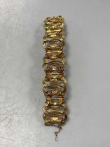 A Victorian bracelet, unmarked, tested as 15ct gold, weight 32.5g (A/F)