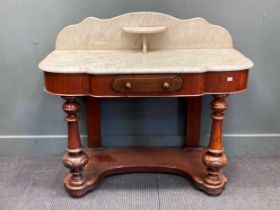 A Victorian mahogany marble top washstand 93 x 107 x 48cm