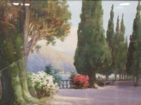 Four ealy 20th century watercolours of Italian scenic views. Signed largest: 25.5cm x 41cm