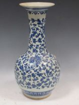 A 19th century Chinese blue and white bottle vase, 45cm high Collection of dust, dirt and