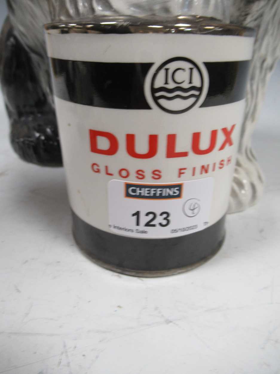 A Beswick Dulux advertising Old English Sheepdog with paint tin