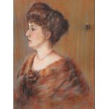 An early 20th century pastel portrait, unframed Signed and dated '1917' 30 x 22cm