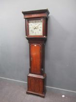 An oak country longcase clock, 208cm