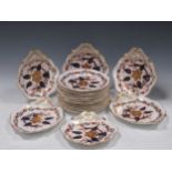 A 19th century Copeland Spode Imari dessert service, comprising twelve plates, four shell shaped