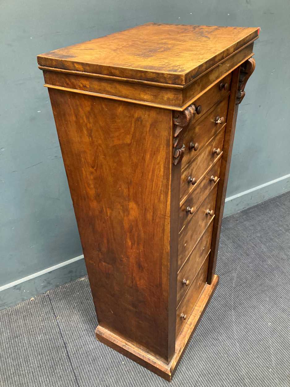 A Victorian walnut secretaire wellington chest 127 x 59 x 41cm Provenance: Heydon Grange, Norfolk - Image 5 of 6