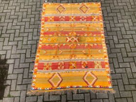 A Quasqui kelim embossed rug 207 x 145cm