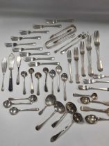 A collection of assorted silver flatware, 40.7ozt weighable silver