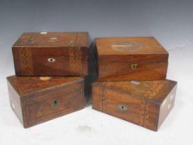 Four 19th century boxes
