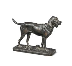 After Henri-Alfred-Marie Jacquemart (1824-1896), a bronze model of a coonhound,