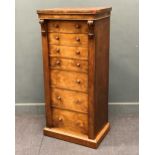 A Victorian walnut secretaire wellington chest 127 x 59 x 41cm Provenance: Heydon Grange, Norfolk