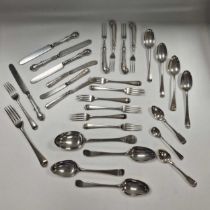 A collection of assorted silver cutlery and flatware, 52.4ozt weighable silver