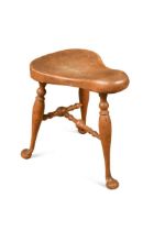 An elm saddle stool,