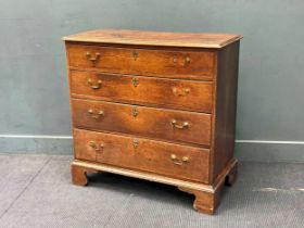 A George III oak chest of drawers 94 x 97 x 46cm