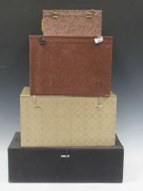 A collection of various oriental and oriental style silk and other material boxes (qty)