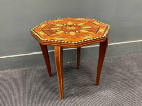 An octagonal inlaid occasional table 48 x 55 x 55cm