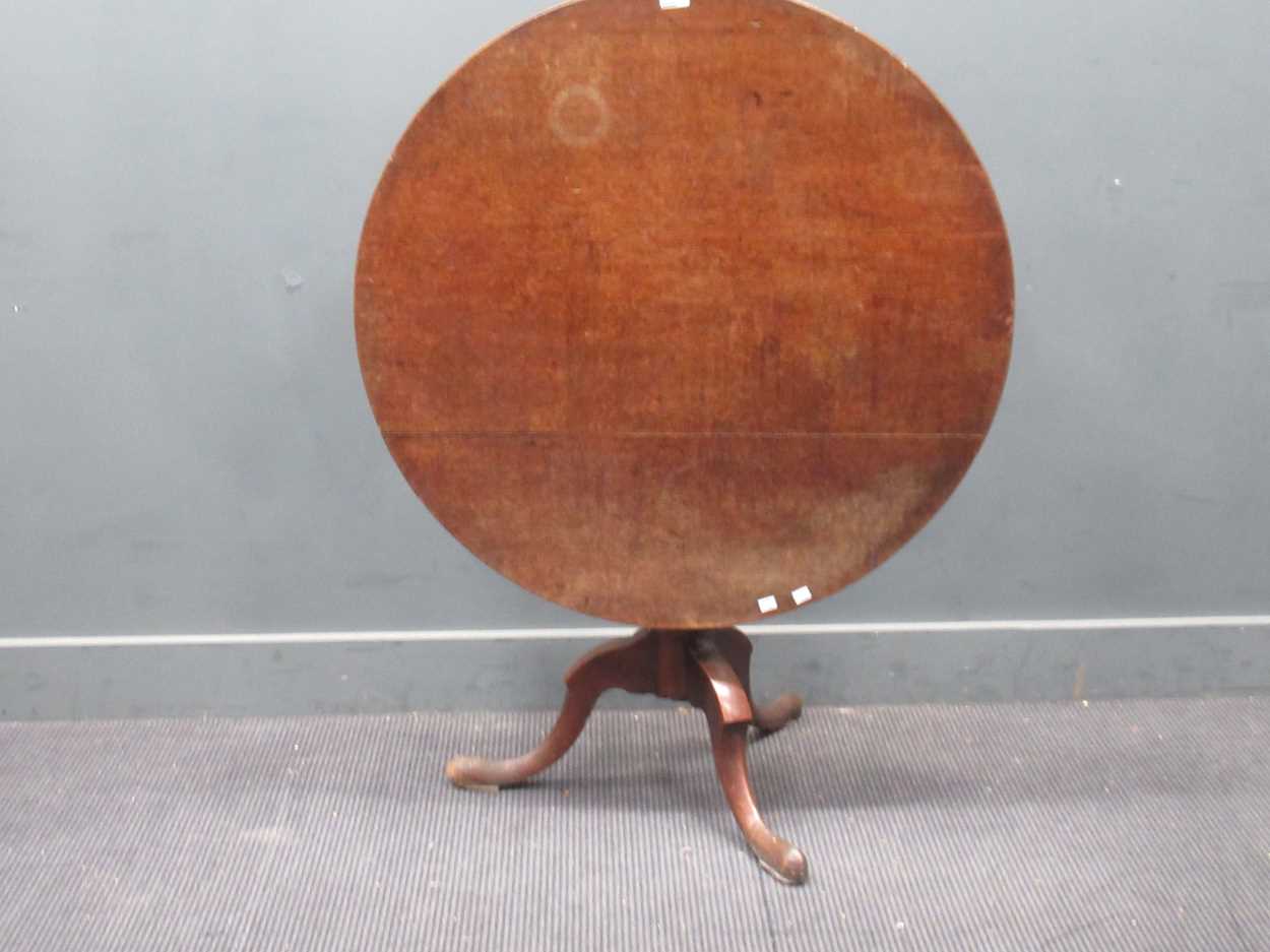 A George III and later oak tripod table, 71 x 92cm Provenance: Heydon Grange, Norfolk - Image 4 of 4