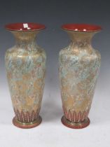 Pair of Doulton Slater's Patent vases, 42cm high