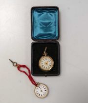 14K open faced pocket watch together with a 9K open faced pocket watch
