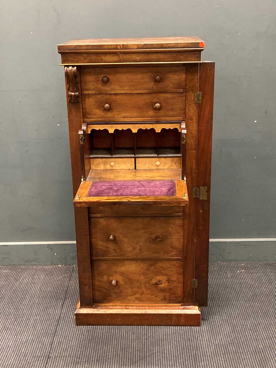 A Victorian walnut secretaire wellington chest 127 x 59 x 41cm Provenance: Heydon Grange, Norfolk - Image 6 of 6