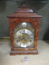 Elliott of London chiming bracket clock with 7 gong movement for Westminster or Whittington, burr