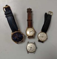 A collection of wristwatches by Tissot, Jesby and Accurist, together with a triple calendar