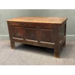 An early 18th century oak coffer chest