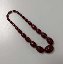 A bakelite bead necklace, weight 61.1g