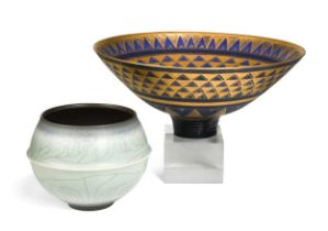 David White (1934-2011), a crackle glaze porcelain bowl,