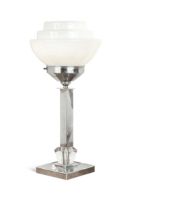 An Art Deco chrome table lamp,