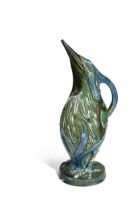 C.H. Brannam for Barum Pottery, an art pottery Kingfisher jug, 1898,