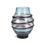 James Hogan for Powell & Sons at Whitefriars, a baluster glass vase, circa 1930,