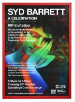 Syd Barrett interest: A VIP invitation poster for 'A Celebration' at the Cambridge Corn Exchange,