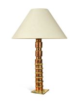 § Sir Eduardo Paolozzi CBE (1924-2005), a copper and brass table lamp base,