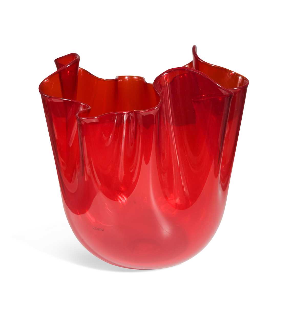 A Venini fazzoletto glass vase,